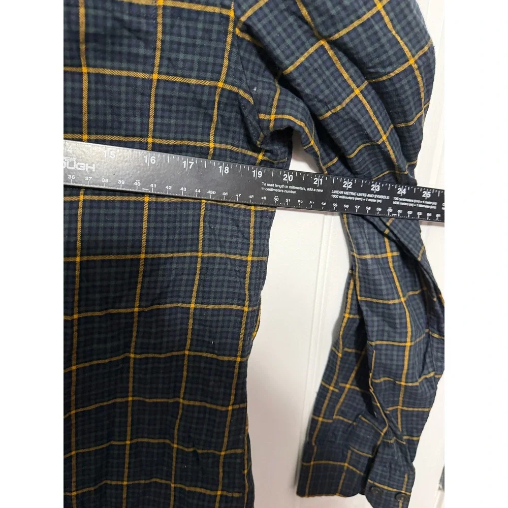 Banana Republic Shirt Mens Medium Untucked Fit Plaid Cotton Button Down EUC